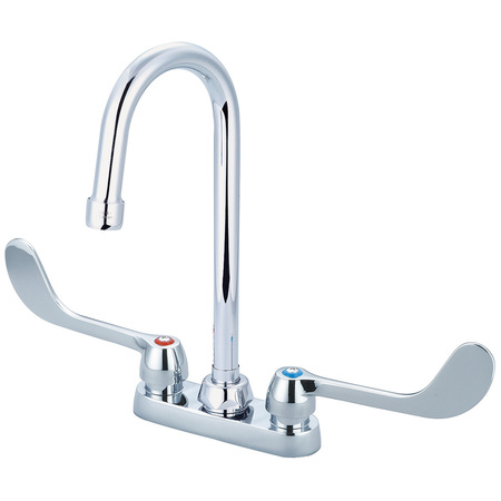 CENTRAL BRASS Two Handle Cast Brass Bar/Laundry Faucet, NPSM, Centerset, Chrome, Flow Rate (GPM): 0.5 0084-ELS17-E0.5